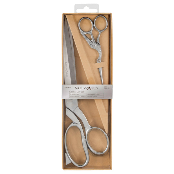 Scissors Gift Set Dressmaking (25cm) and Embroidery (11.5cm) Silver