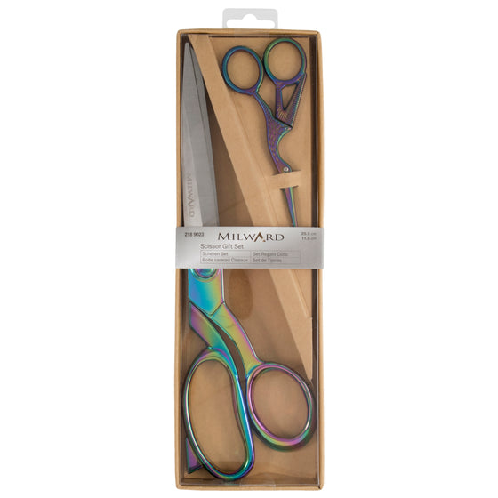 Scissors Gift Set Dressmaking (25cm) and Embroidery (11.5cm) Rainbow