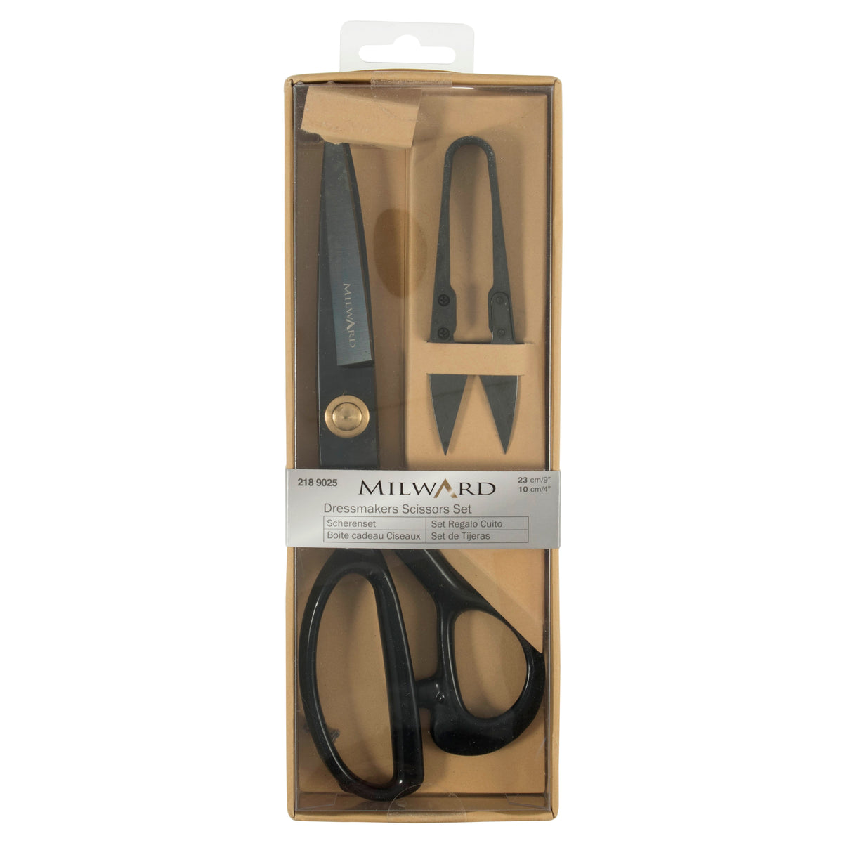 Scissors Gift Set Dressmaking Scissors Heavy Duty (23cm) and Thread Snips (10cm) Black