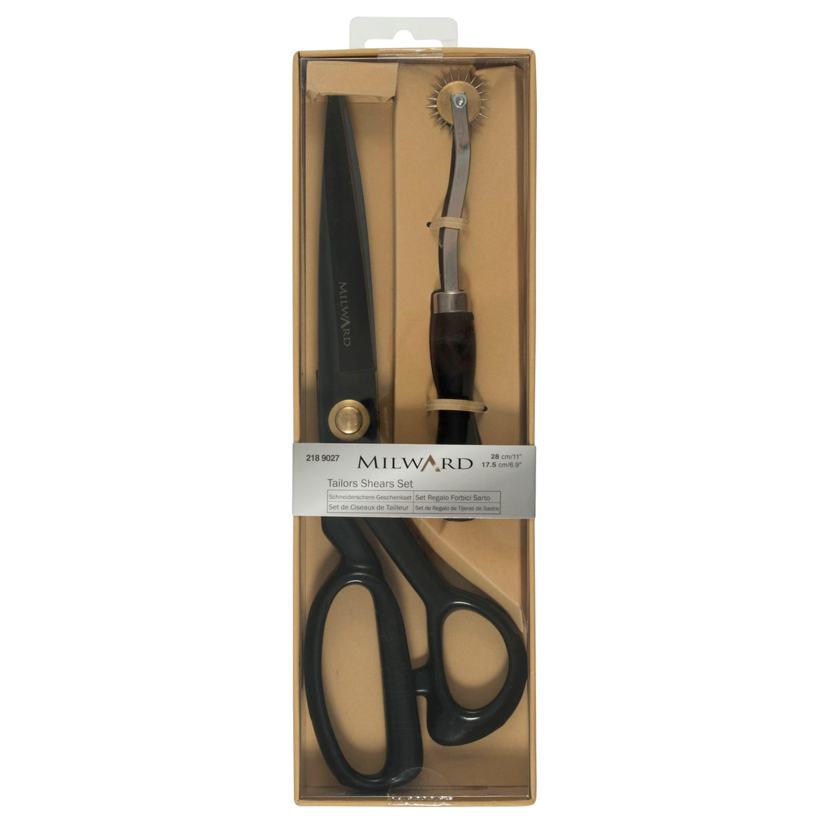 Scissor Gift Set Tailors Shears (28cm) and Tracing Wheel Black