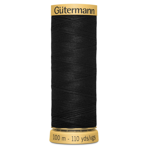 Gutermann Cotton 5201 BLACK 100m Reel