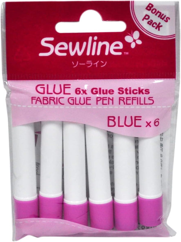 Sewline Water Soluble Glue Refill - Blue PACK OF 6