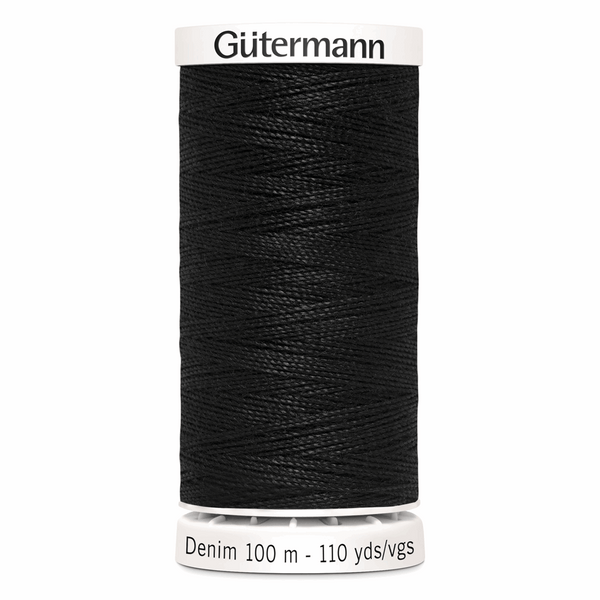 Gutermann Denim 1000 Black 100m Reel