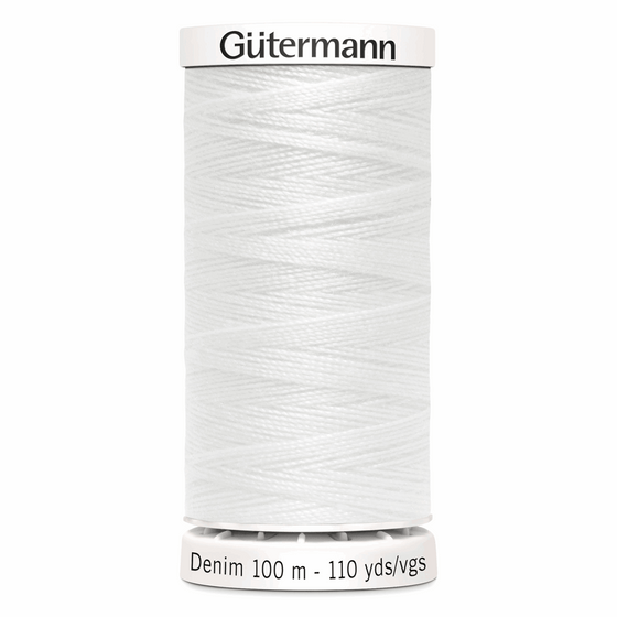 Gutermann Denim 1016 White 100m Reel