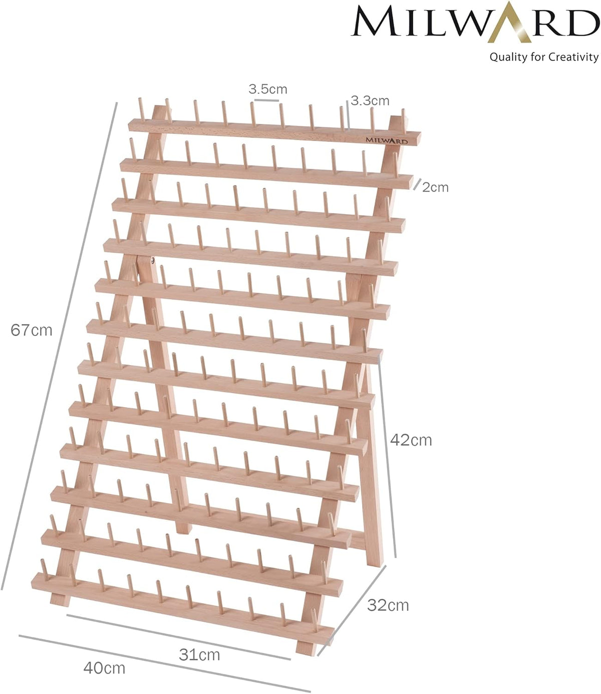 Wood Thread Rack Fully Assembled Natural Wood Various Sizes