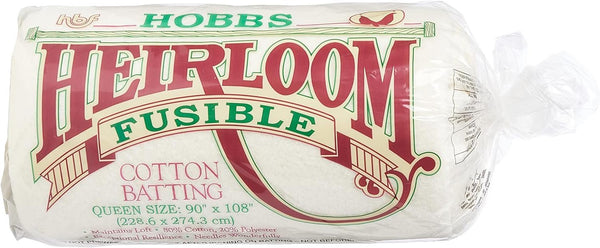 Hobbs Heirloom QUEEN FUSIBLE Premium 80/20 Cotton/Poly Wadding 90 x 108"