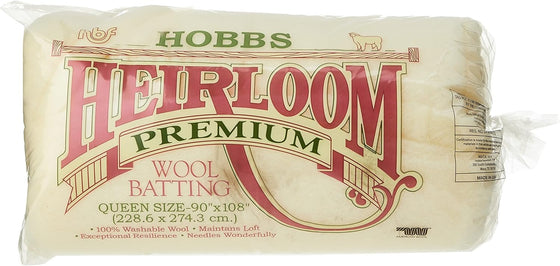 Hobbs Heirloom QUEEN Washable Wool Wadding 90 x 108"