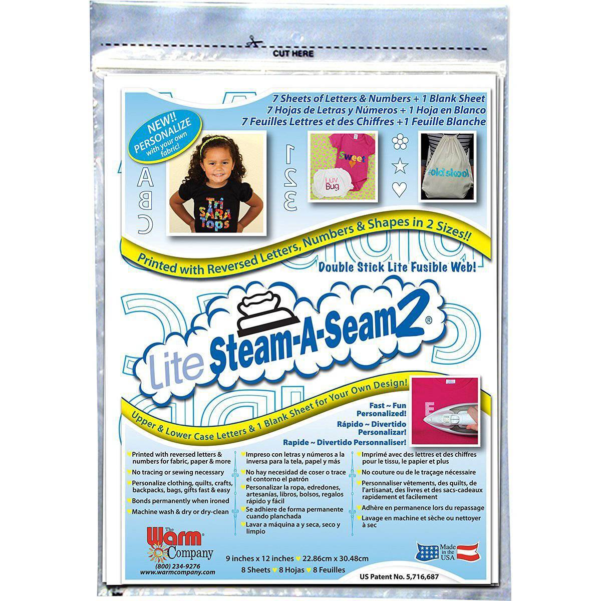 Steam-A-Seam 2 LITE - 5 x ABC 9"x 12" Sheets