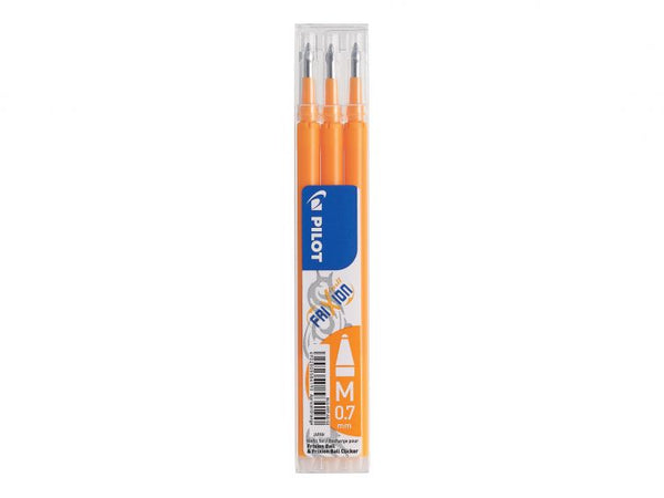 Pilot FriXion Pen Iron off Gel Pen REFILLS, Pack 3 Medium Tip, APRICOT ORANGE