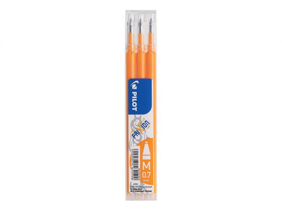 Pilot FriXion Pen Iron off Gel Pen REFILLS, Pack 3 Medium Tip, APRICOT ORANGE