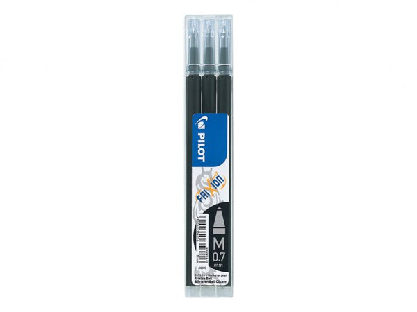 Pilot FriXion Pen Iron off Gel Pen REFILLS, Pack 3 Medium Tip, BLACK