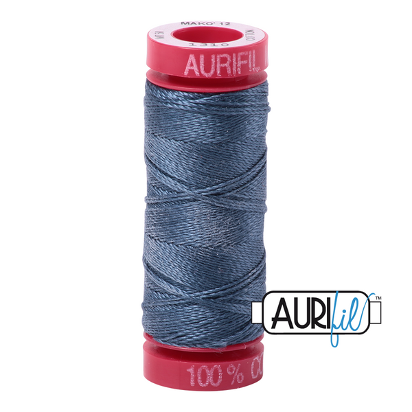 Aurifil 12 1310 Medium Blue Grey Small Spool 50m