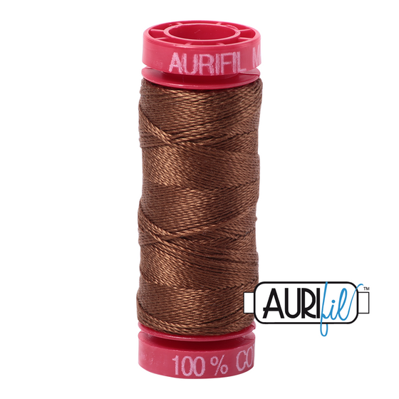 Aurifil 12 2372 Dark Antique Gold Small Spool 50m