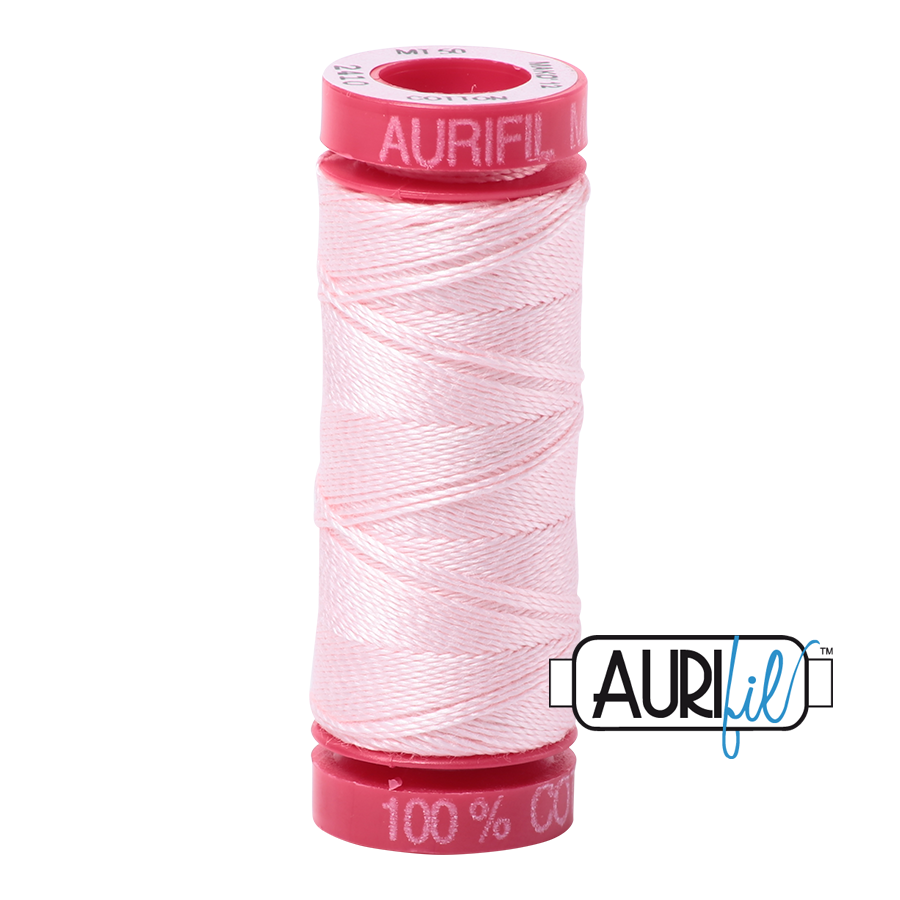 Aurifil 12 2410 Pale Pink Small Spool 50m