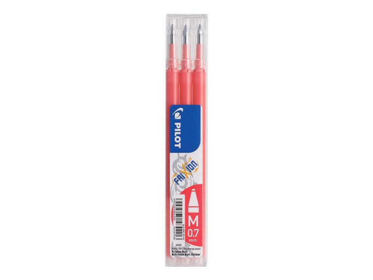 Pilot FriXion Pen Iron off Gel Pen REFILLS, Pack 3 Medium Tip, CORAL PINK