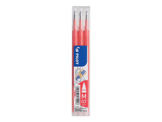 Pilot FriXion Pen Iron off Gel Pen REFILLS, Pack 3 Medium Tip, CORAL PINK