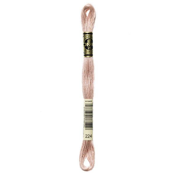 DMC Mouline 6 Strand Cotton 224 Shell Pink 8m Skein