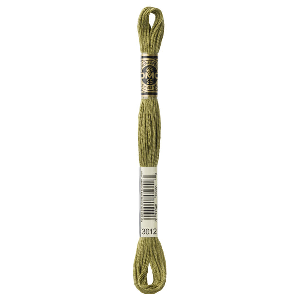 DMC Mouline 6 Strand Cotton 3012 Khaki Green Medium 8m Skein