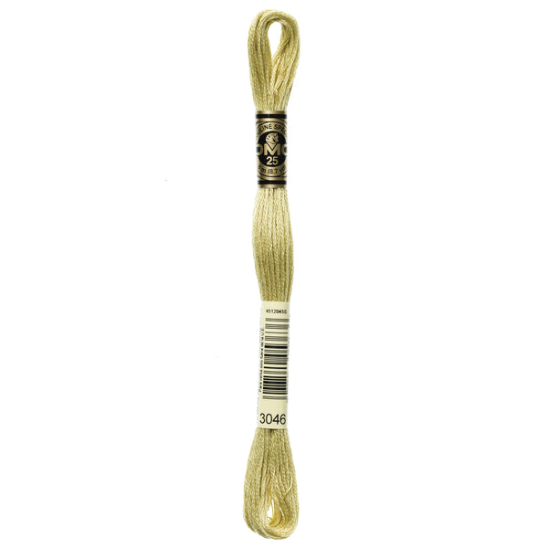 DMC Mouline 6 Strand Cotton 3046 Yellow Beige Medium 8m Skein