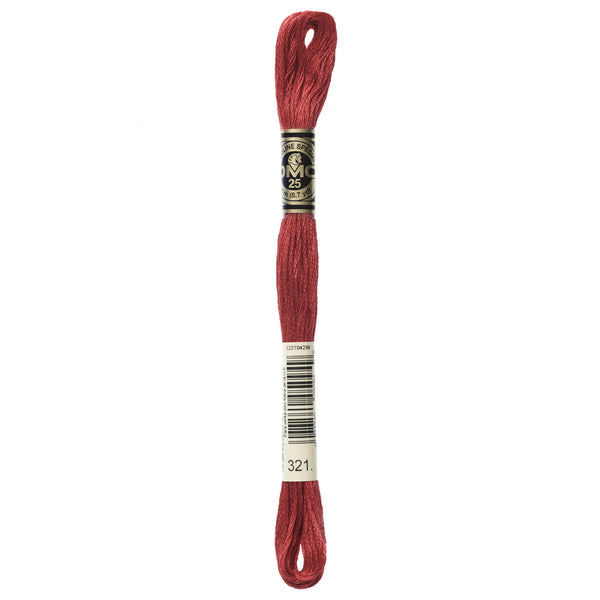 DMC Mouline 6 Strand Cotton 321 Red 8m Skein