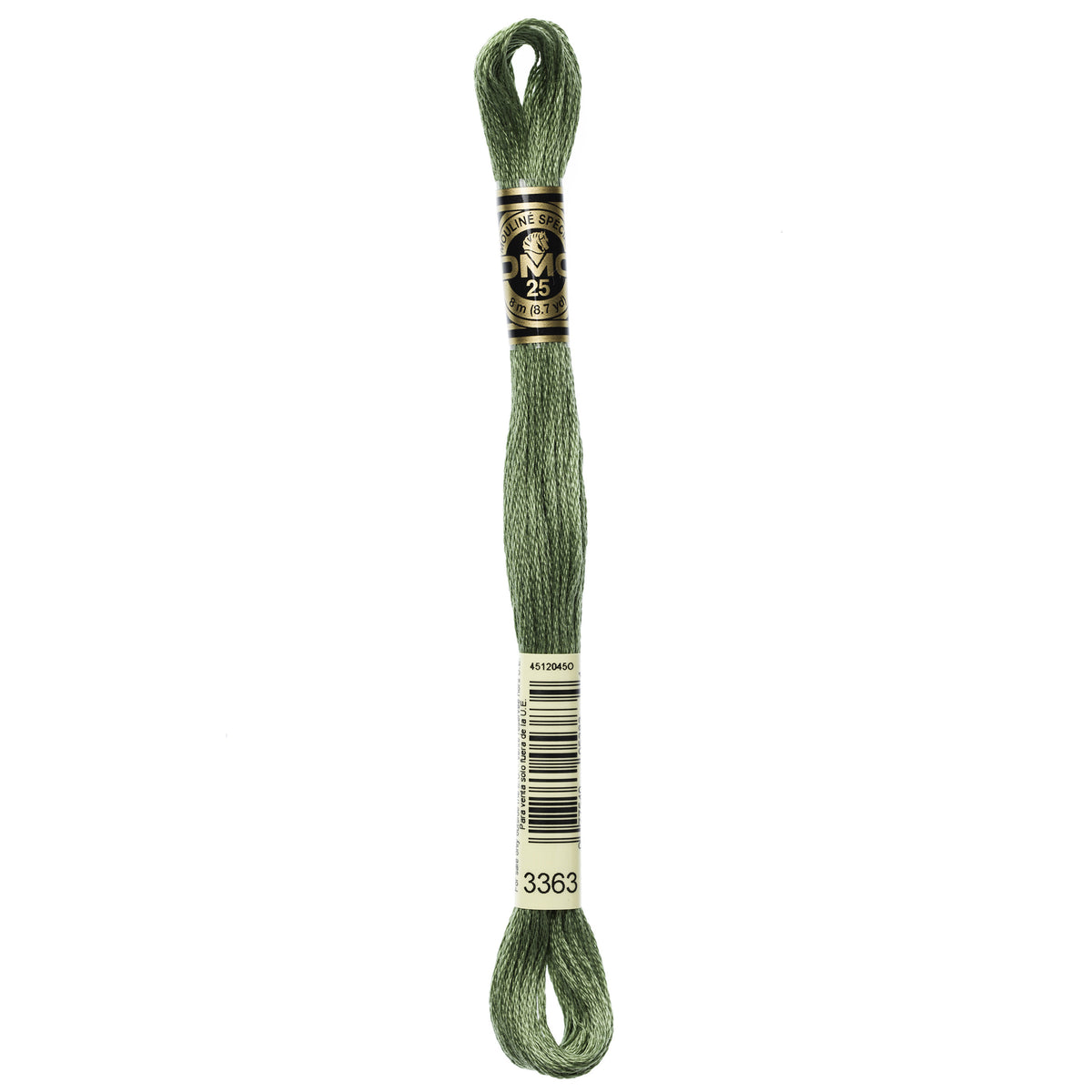 DMC Mouline 6 Strand Cotton 3363 Pine Green Medium 8m Skein