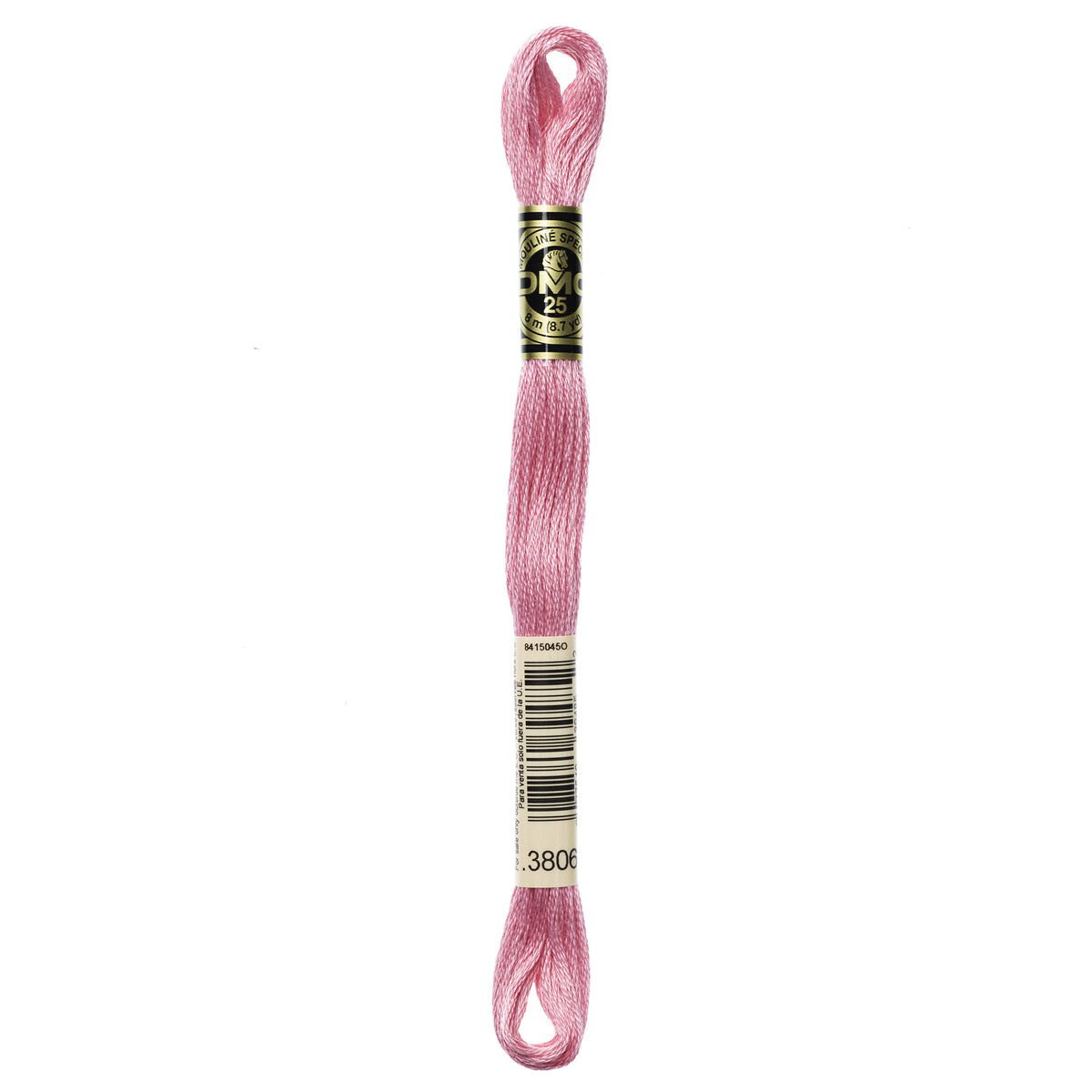 DMC Mouline 6 Strand Cotton 3806 Cyclamen Pink Light 8m Skein