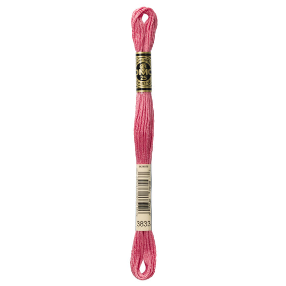 DMC Mouline 6 Strand Cotton 3833 Raspberry Light 8m Skein