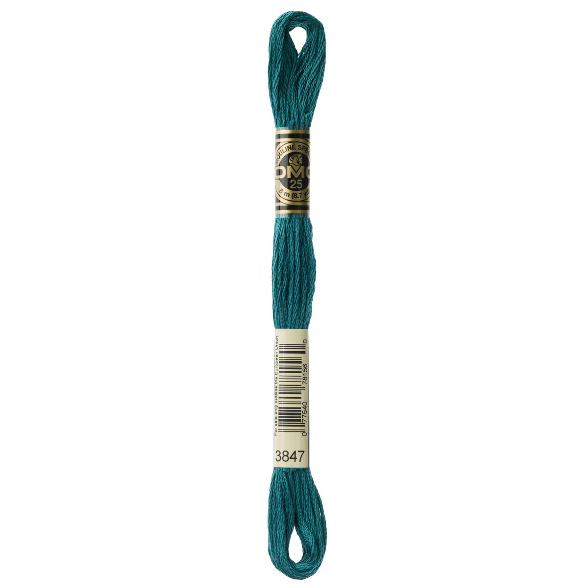 DMC Mouline 6 Strand Cotton 3847 Teal Green Dark 8m Skein