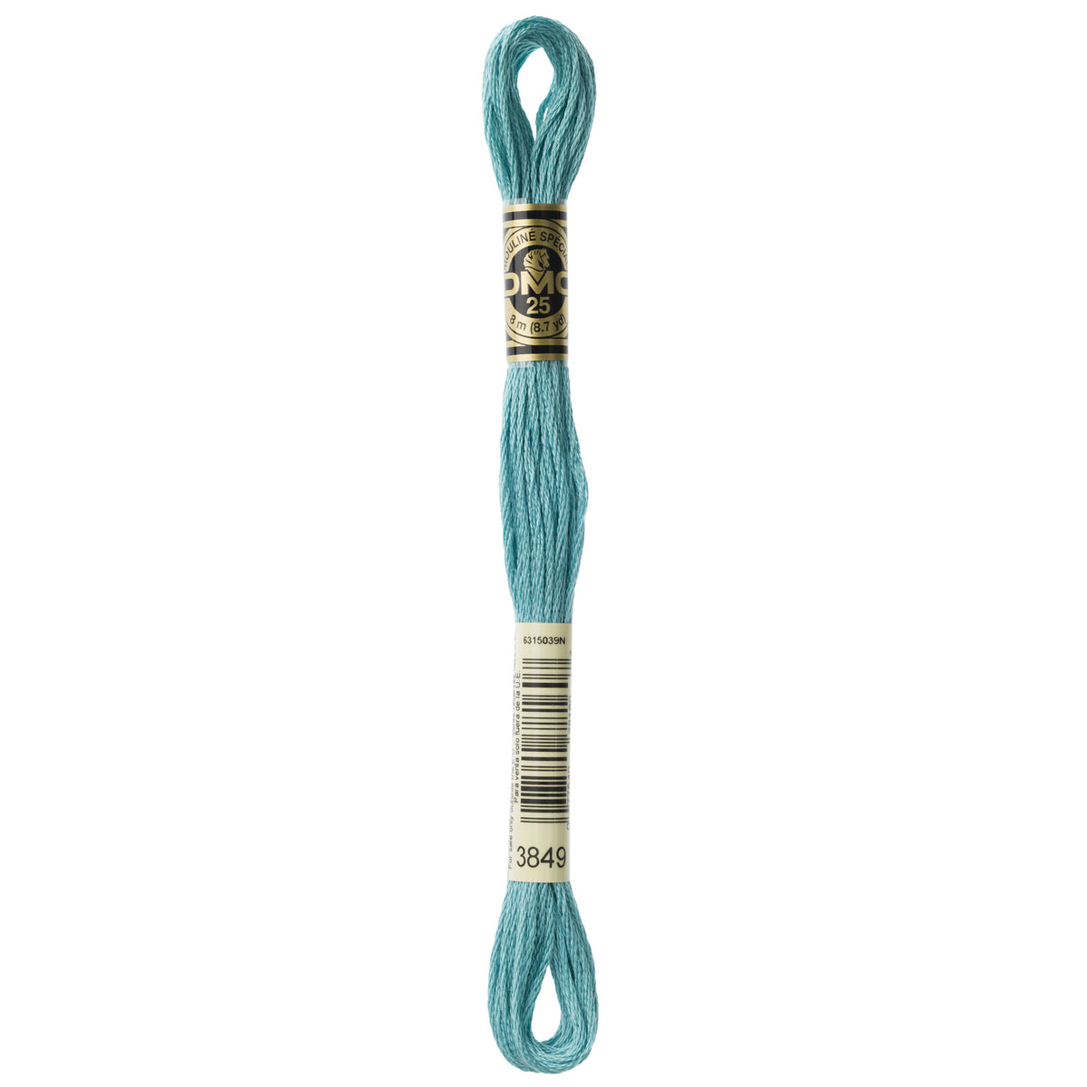 DMC Mouline 6 Strand Cotton 3849 Teal Green Light 8m Skein