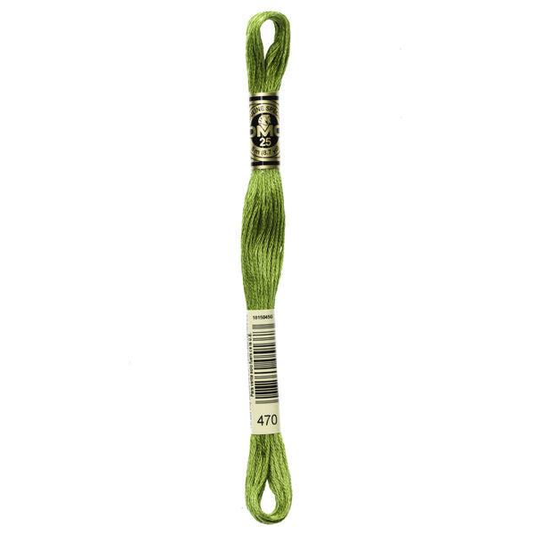 DMC Mouline 6 Strand Cotton 470 Avocado Green Light 8m Skein