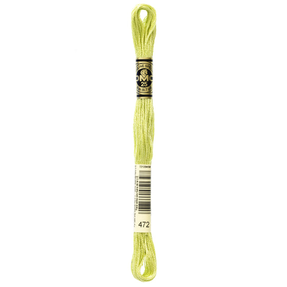 DMC Mouline 6 Strand Cotton 472 Avocado Green Light 8m Skein