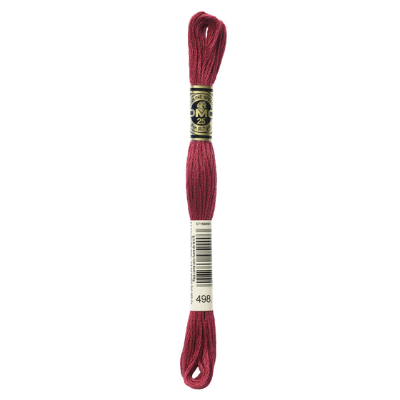 DMC Mouline 6 Strand Cotton 498 Red Dark 8m Skein