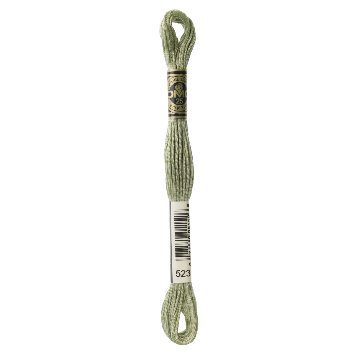 DMC Mouline 6 Strand Cotton 523 Fern Green Light 8m Skein