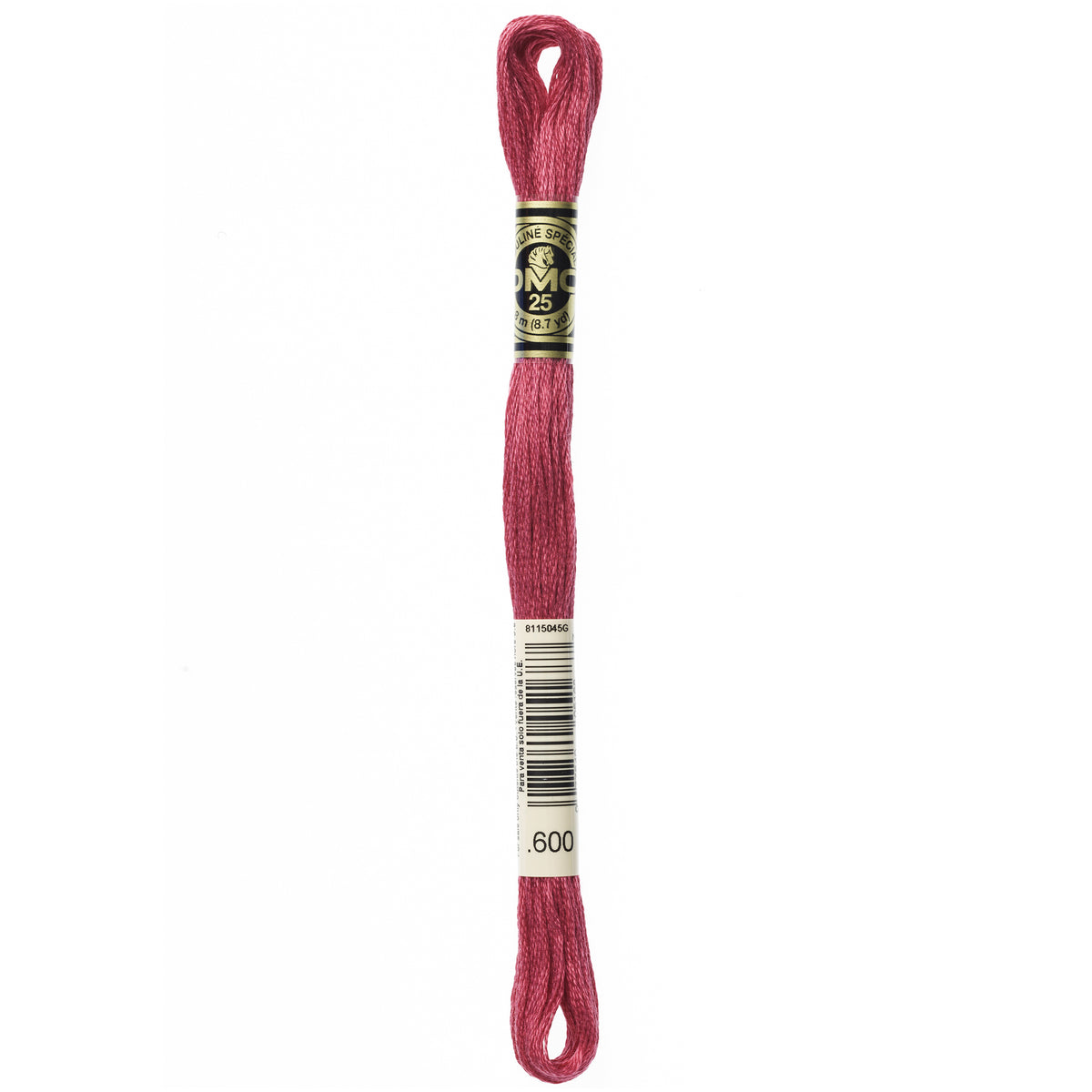 DMC Mouline 6 Strand Cotton 600 Cranberry Dark 8m Skein