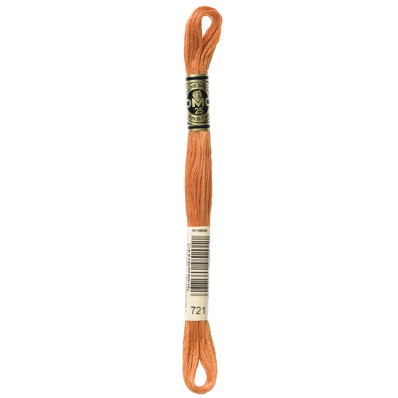 DMC Mouline 6 Strand Cotton 721 Orange Spice Medium 8m Skein