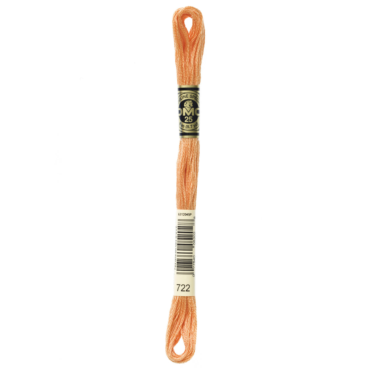 DMC Mouline 6 Strand Cotton 722 Orange Spice Light 8m Skein