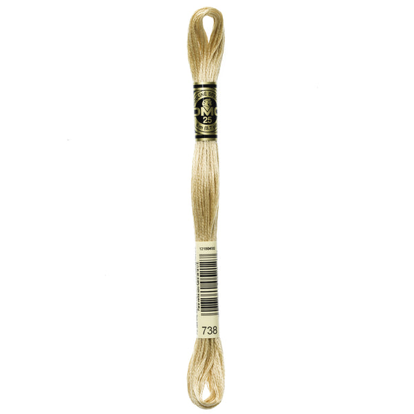 DMC Mouline 6 Strand Cotton 738 Tan Light 8m Skein