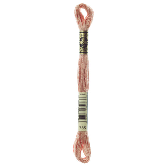 DMC Mouline 6 Strand Cotton 758 Terra Cotta 8m Skein