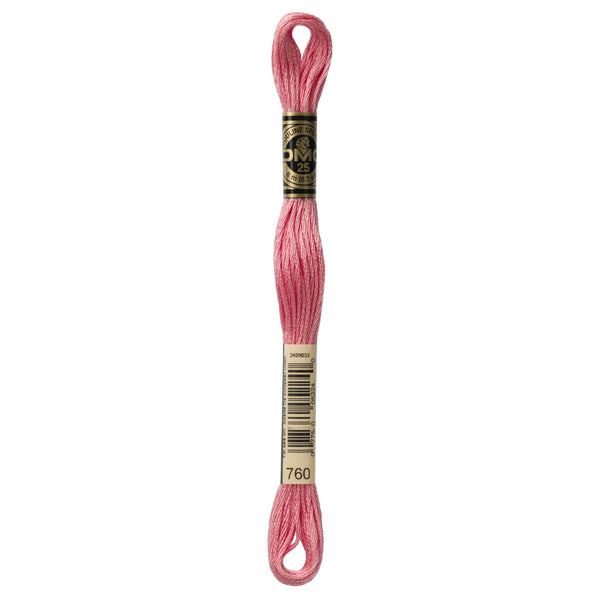 DMC Mouline 6 Strand Cotton 760 Salmon 8m Skein