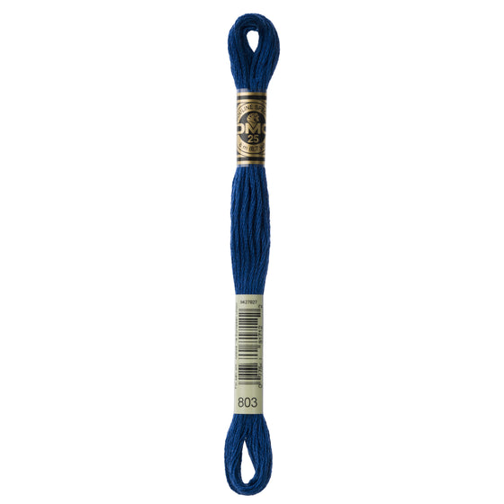 DMC Mouline 6 Strand Cotton 803 Blue Deep 8m Skein