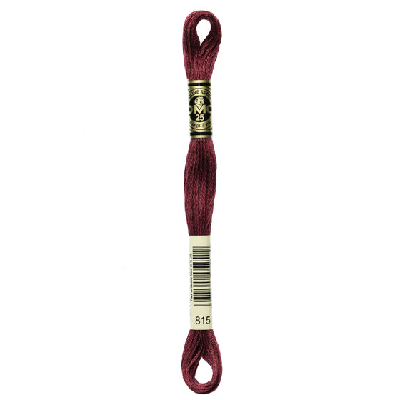 DMC Mouline 6 Strand Cotton 815 Garnet Medium 8m Skein