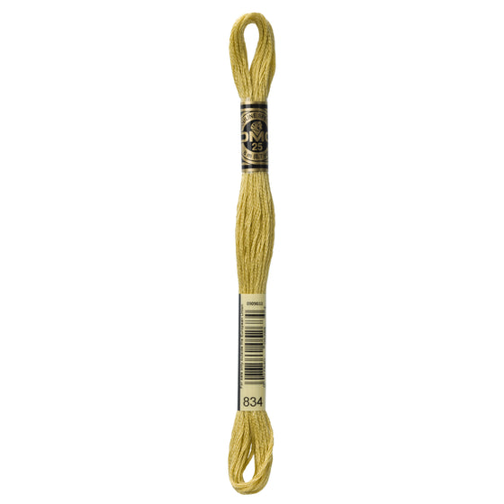 DMC Mouline 6 Strand Cotton 834 Golden Olive 8m Skein