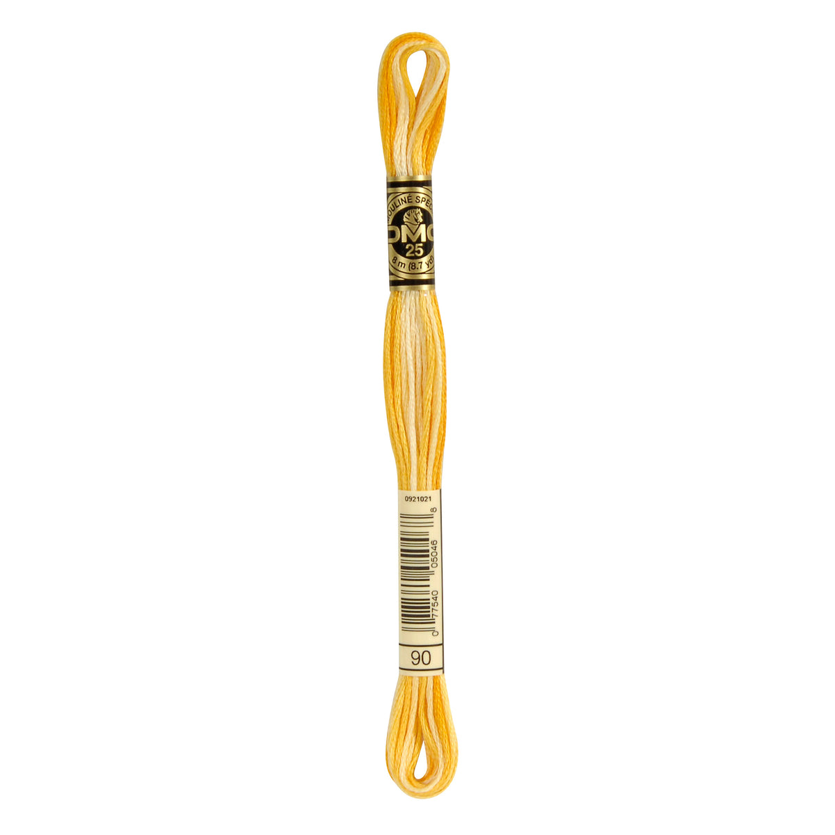 DMC Mouline 6 Strand Cotton 90 Yellow 8m Skein