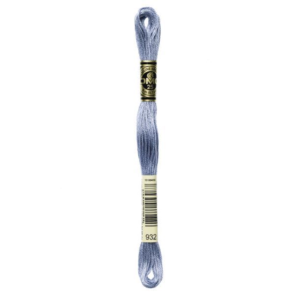 DMC Mouline 6 Strand Cotton 932 Antique Blue Light 8m Skein