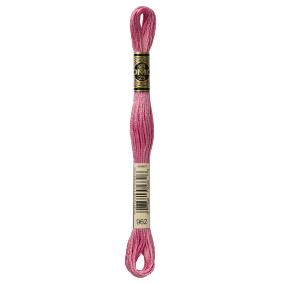 DMC Mouline 6 Strand Cotton 962 Dusty Rose Medium 8m Skein