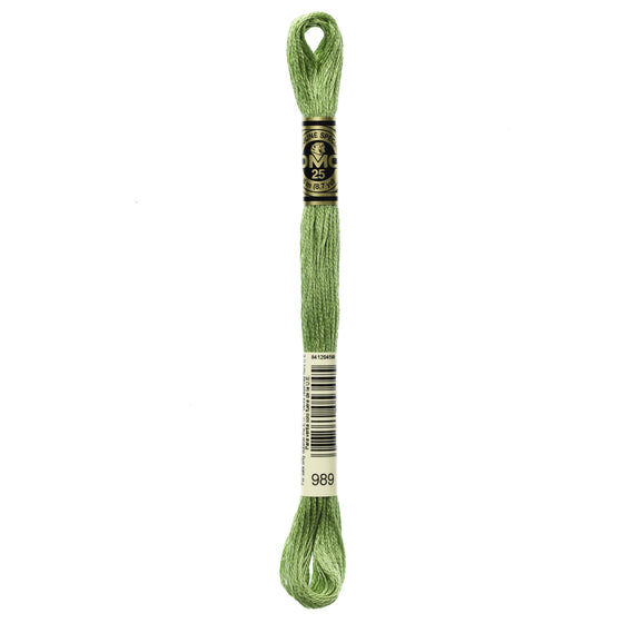 DMC Mouline 6 Strand Cotton 989 Forest Green 8m Skein