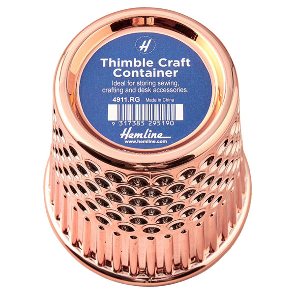 Hemline Thimble Desk Craft Organiser Rose Gold