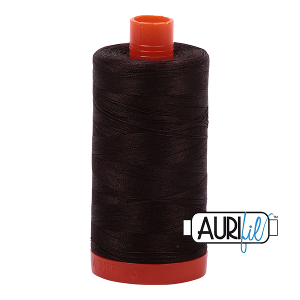 Aurifil 50 1130 Very Dark Bark Large Spool 1300m