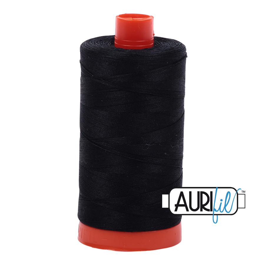 Aurifil 50 2692 Black Large Spool 1300m