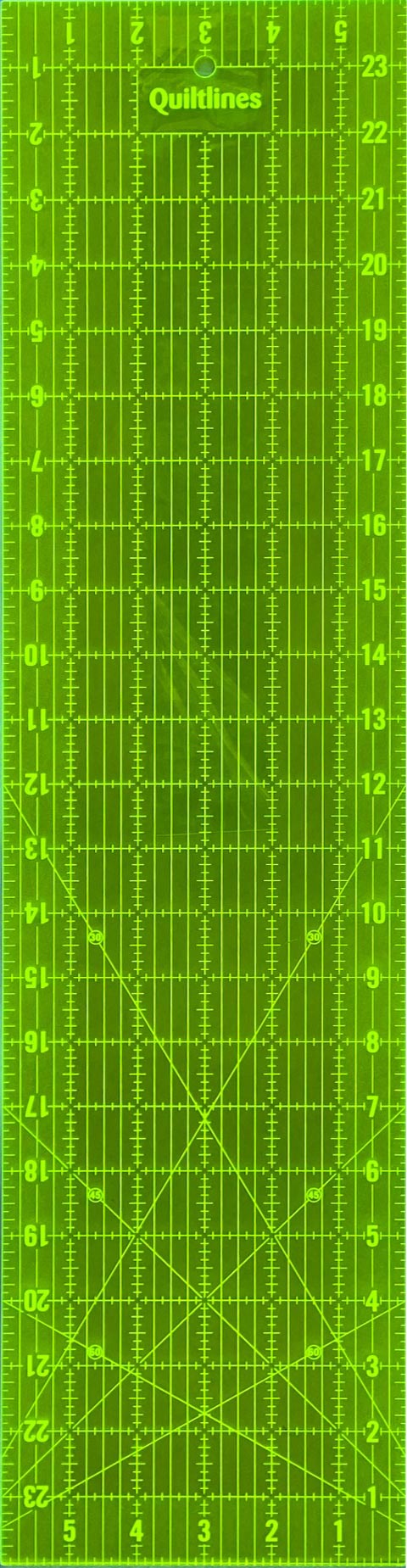 Fluorescent Quilting Ruler Non Slip 24 x 6 inch